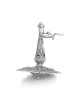 Large Handcrafted Sterling Silver Dreidel with Klezmer Shofar Player